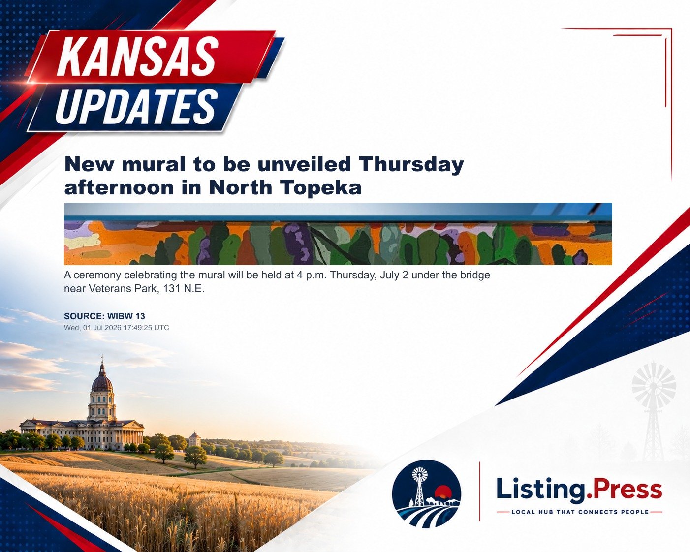 New mural to be unveiled Thursday afternoon in North Topeka