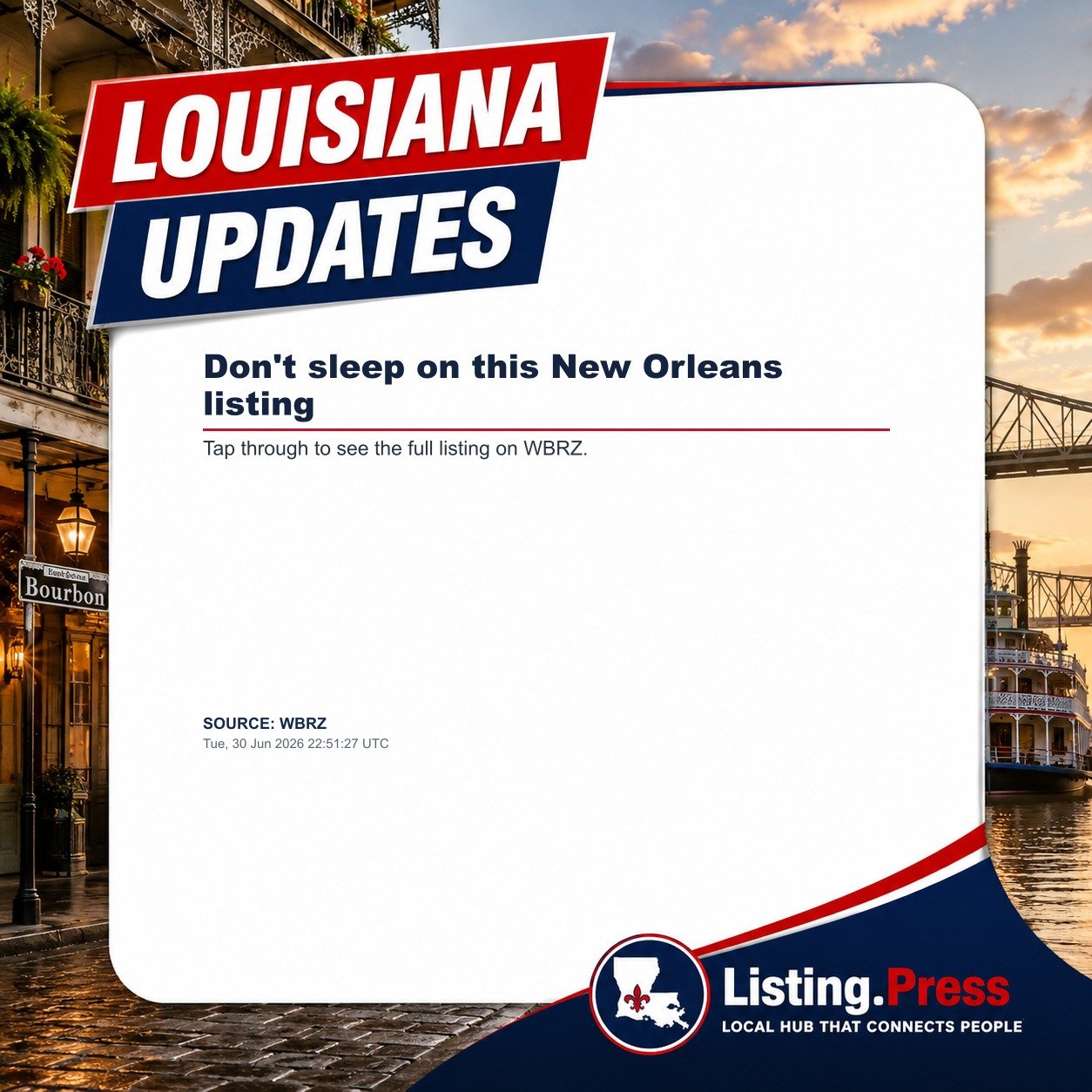 Don't sleep on this New Orleans listing