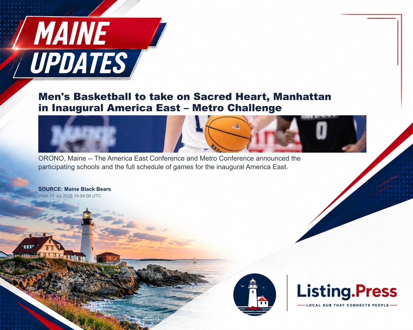 Men's Basketball to take on Sacred Heart, Manhattan in Inaugural America East – Metro Challenge