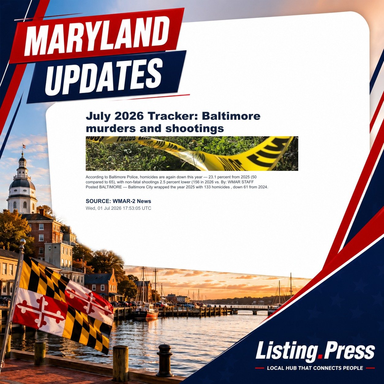 July 2026 Tracker: Baltimore murders and shootings