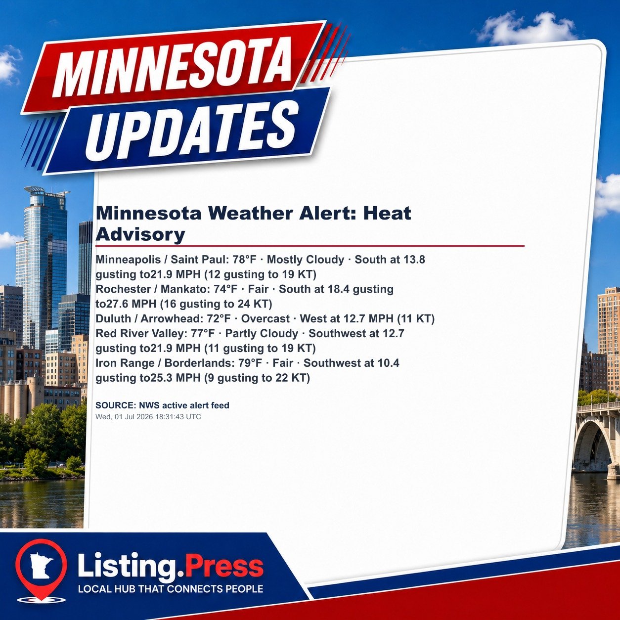 Minnesota Weather Alert: Heat Advisory
