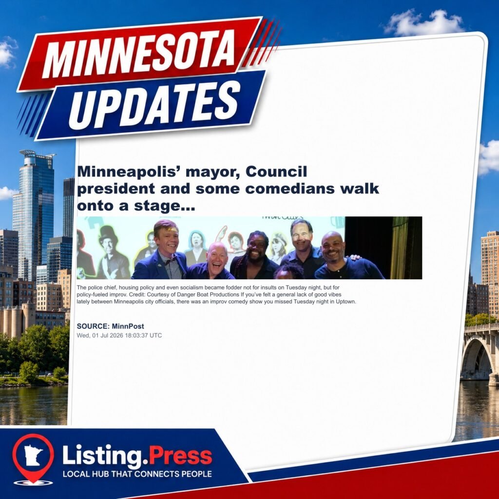 Minneapolis’ mayor, Council president and some comedians walk onto a stage…