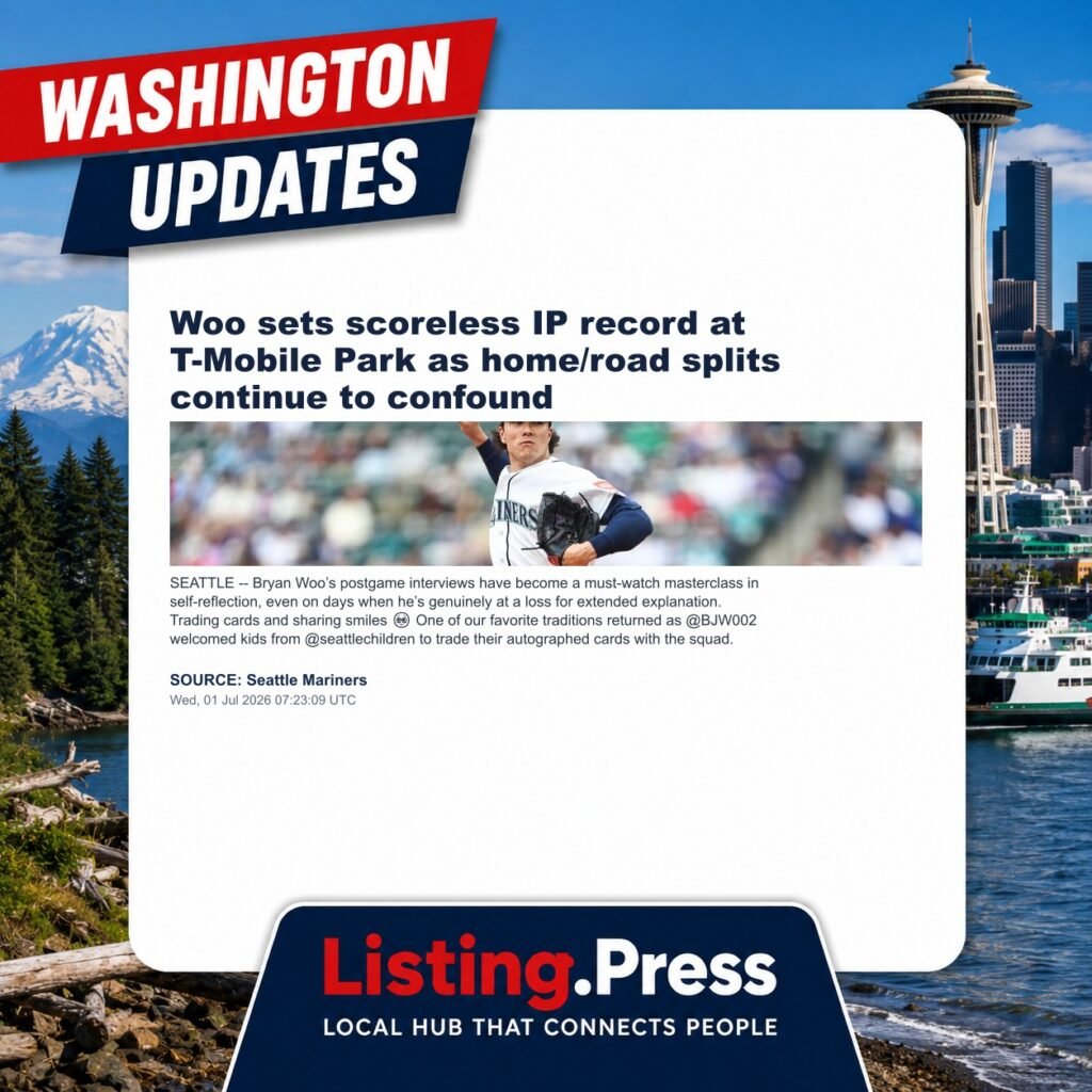 Woo sets scoreless IP record at T-Mobile Park as home/road splits continue to confound