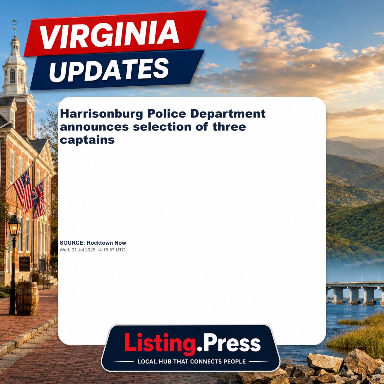 Harrisonburg Police Department announces selection of three captains