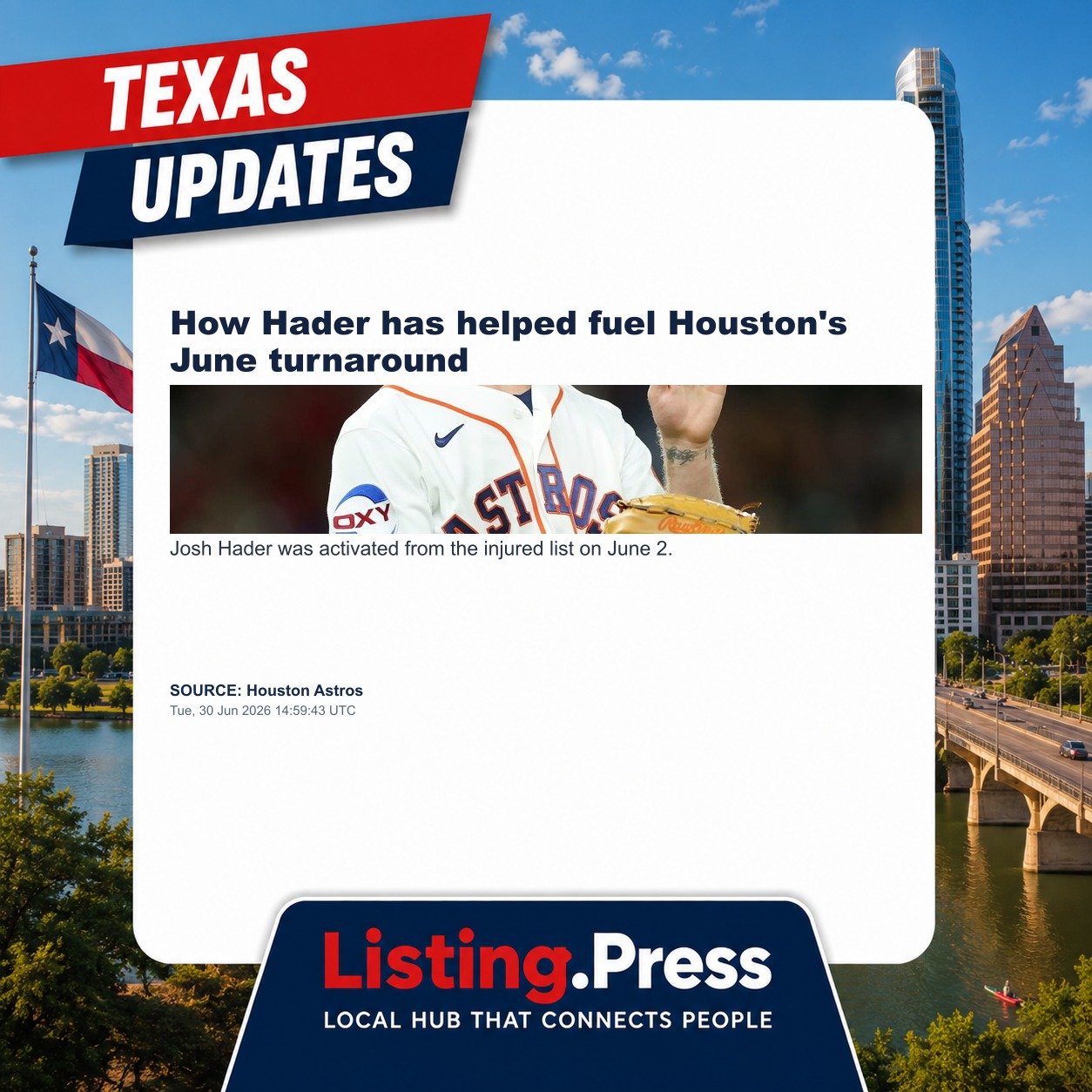 How Hader has helped fuel Houston's June turnaround