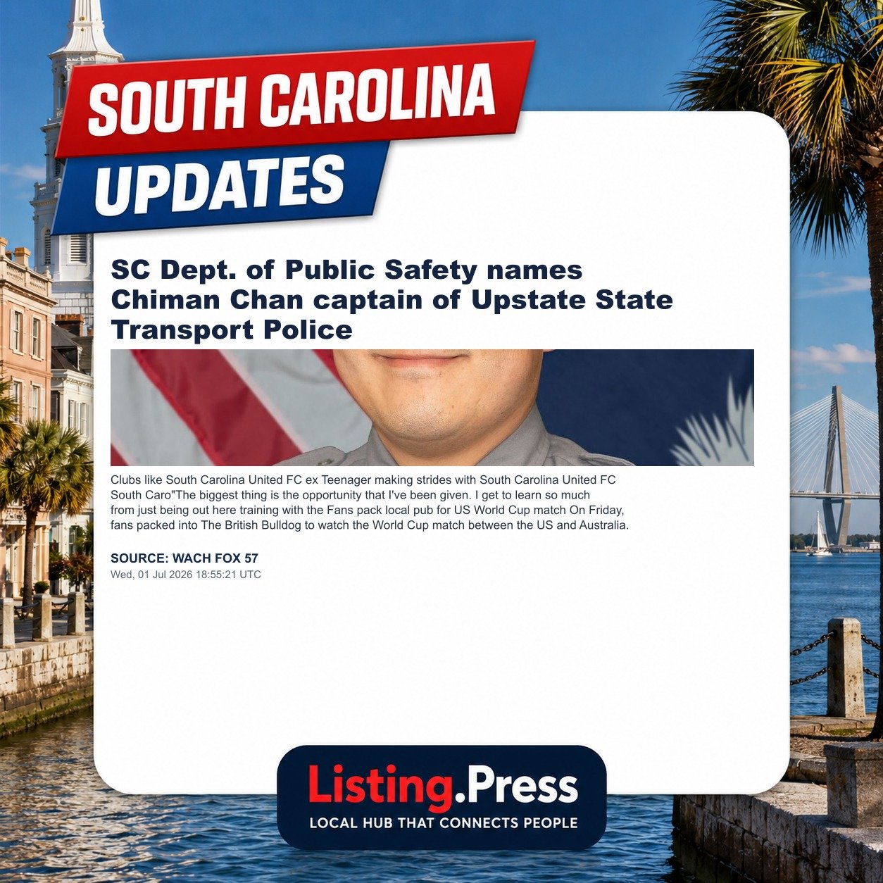 SC Dept. of Public Safety names Chiman Chan captain of Upstate State Transport Police