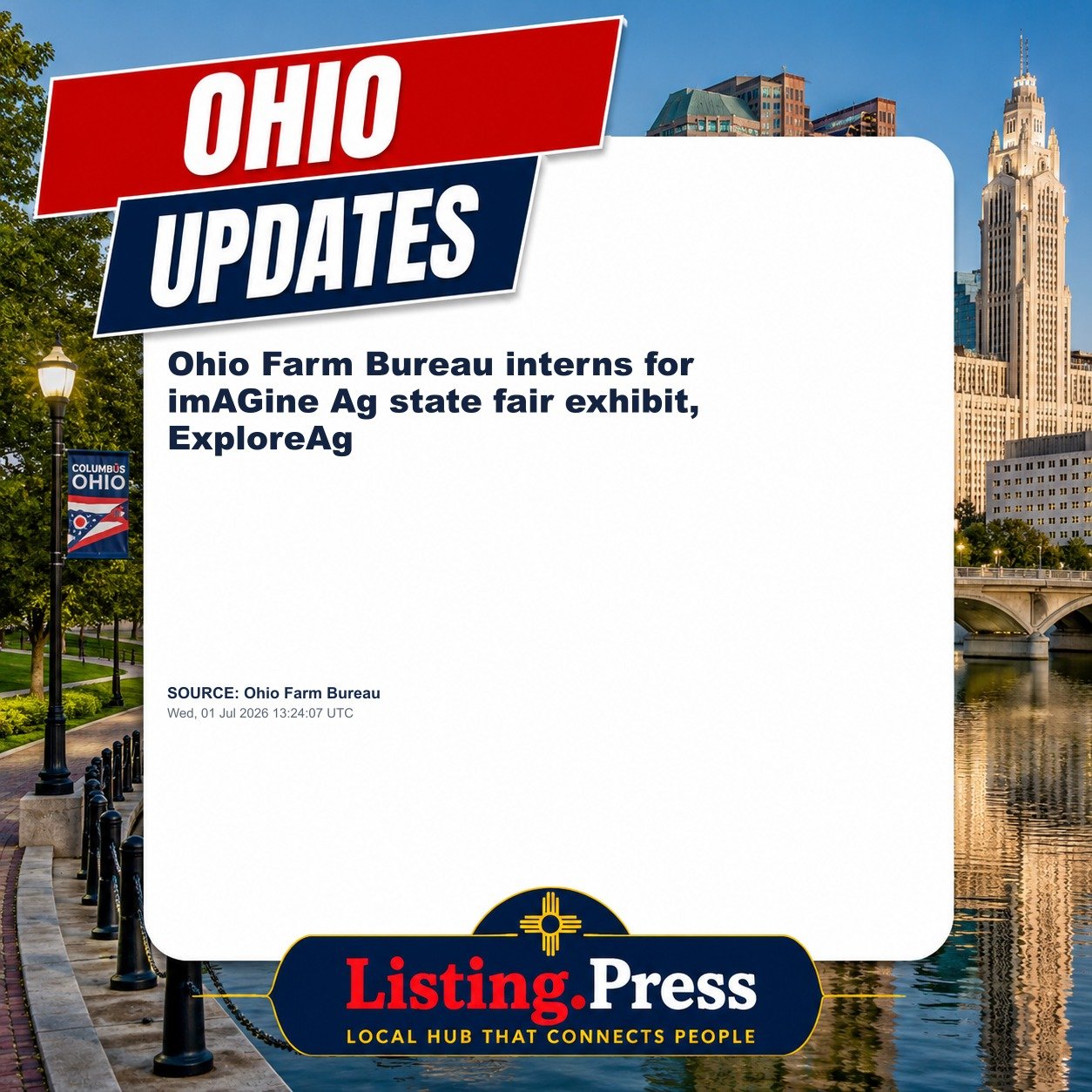 Ohio Farm Bureau interns for imAGine Ag state fair exhibit, ExploreAg