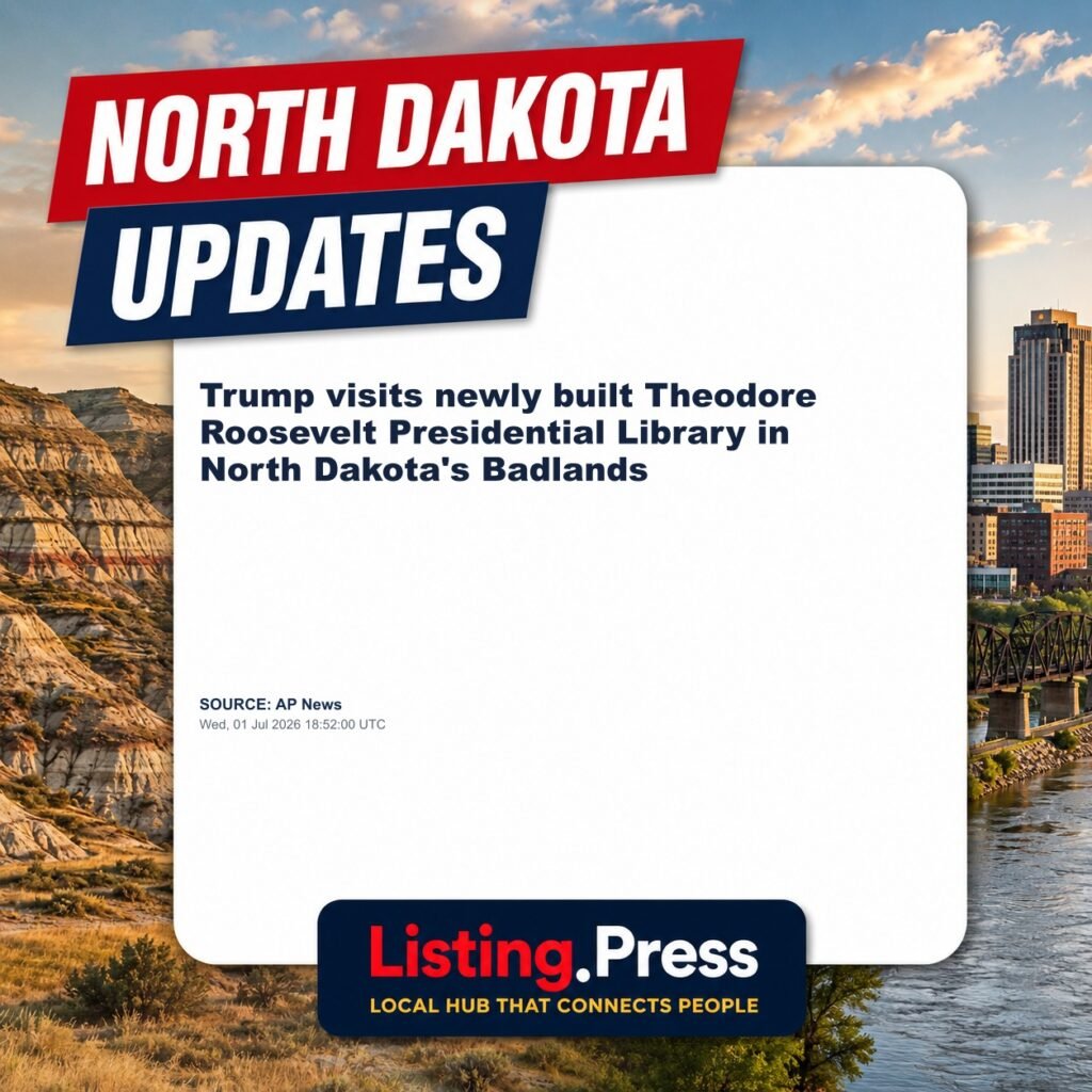 Trump visits newly built Theodore Roosevelt Presidential Library in North Dakota’s Badlands