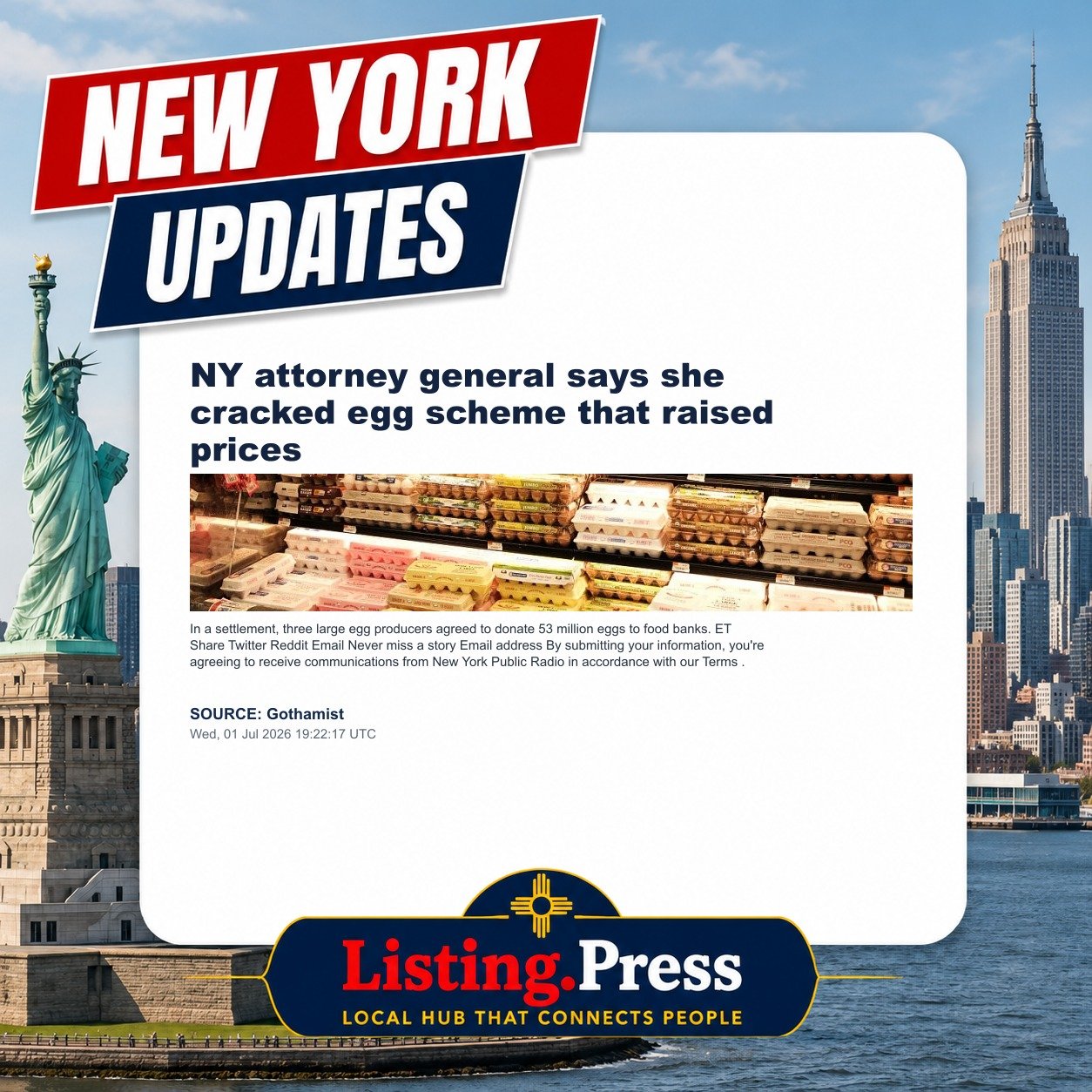 NY attorney general says she cracked egg scheme that raised prices