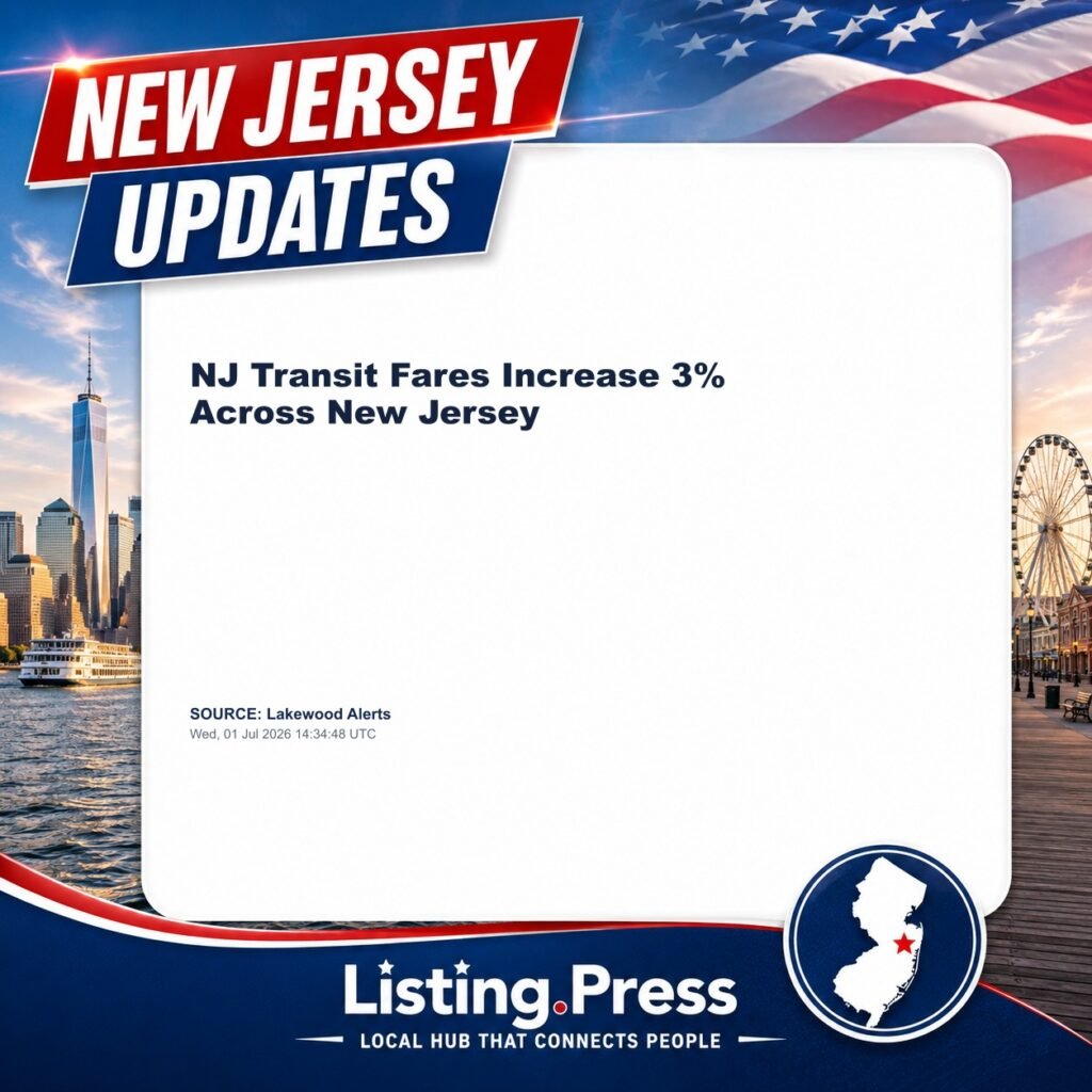 NJ Transit Fares Increase 3% Across New Jersey