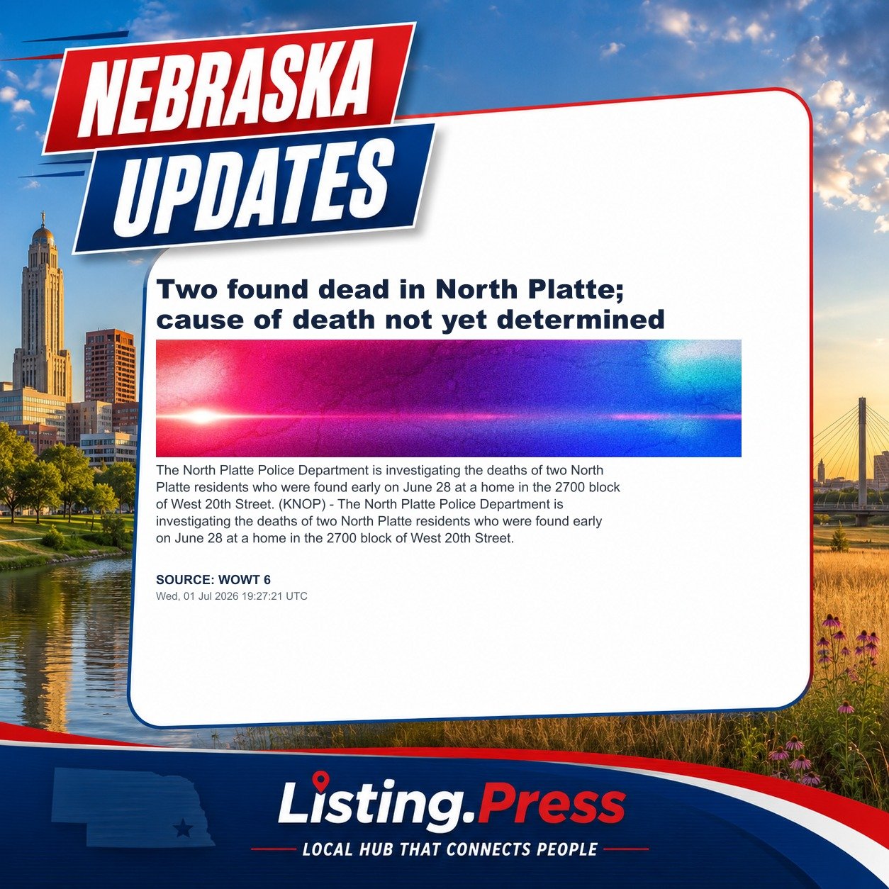 Two found dead in North Platte; cause of death not yet determined