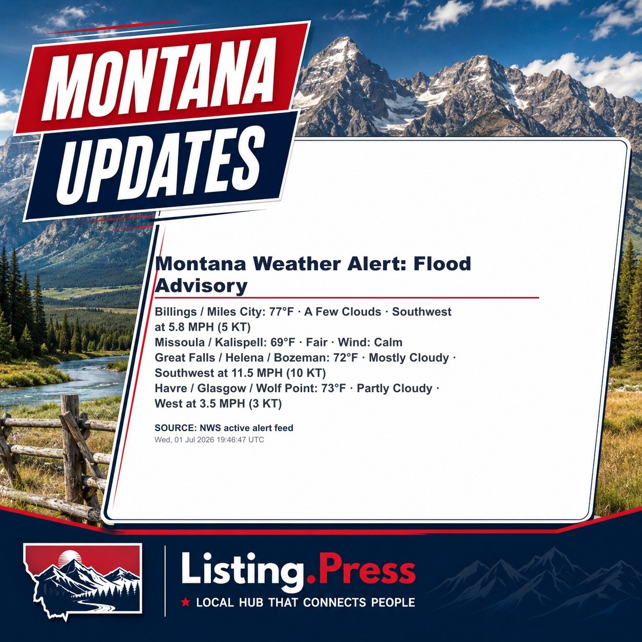 Montana Weather Alert: Flood Advisory