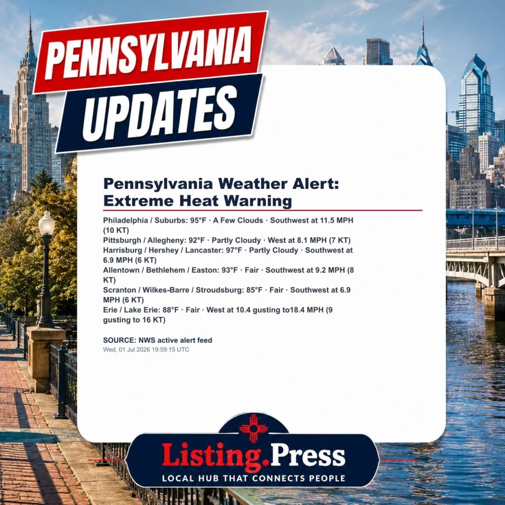 Pennsylvania Weather Alert: Extreme Heat Warning