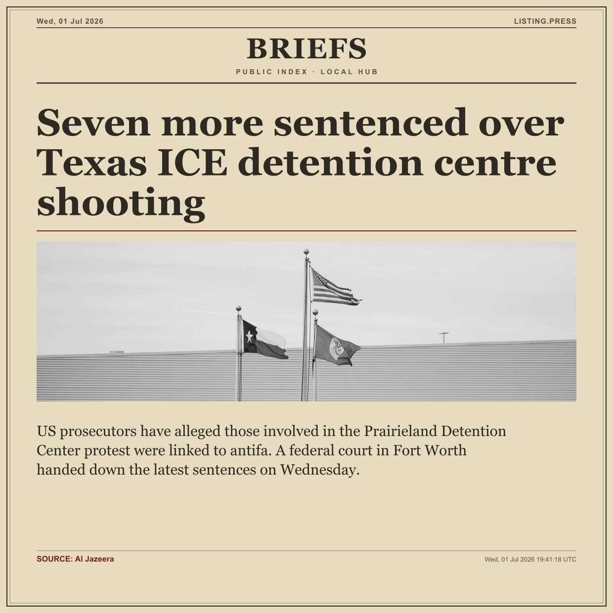 Seven more sentenced over Texas ICE detention centre shooting