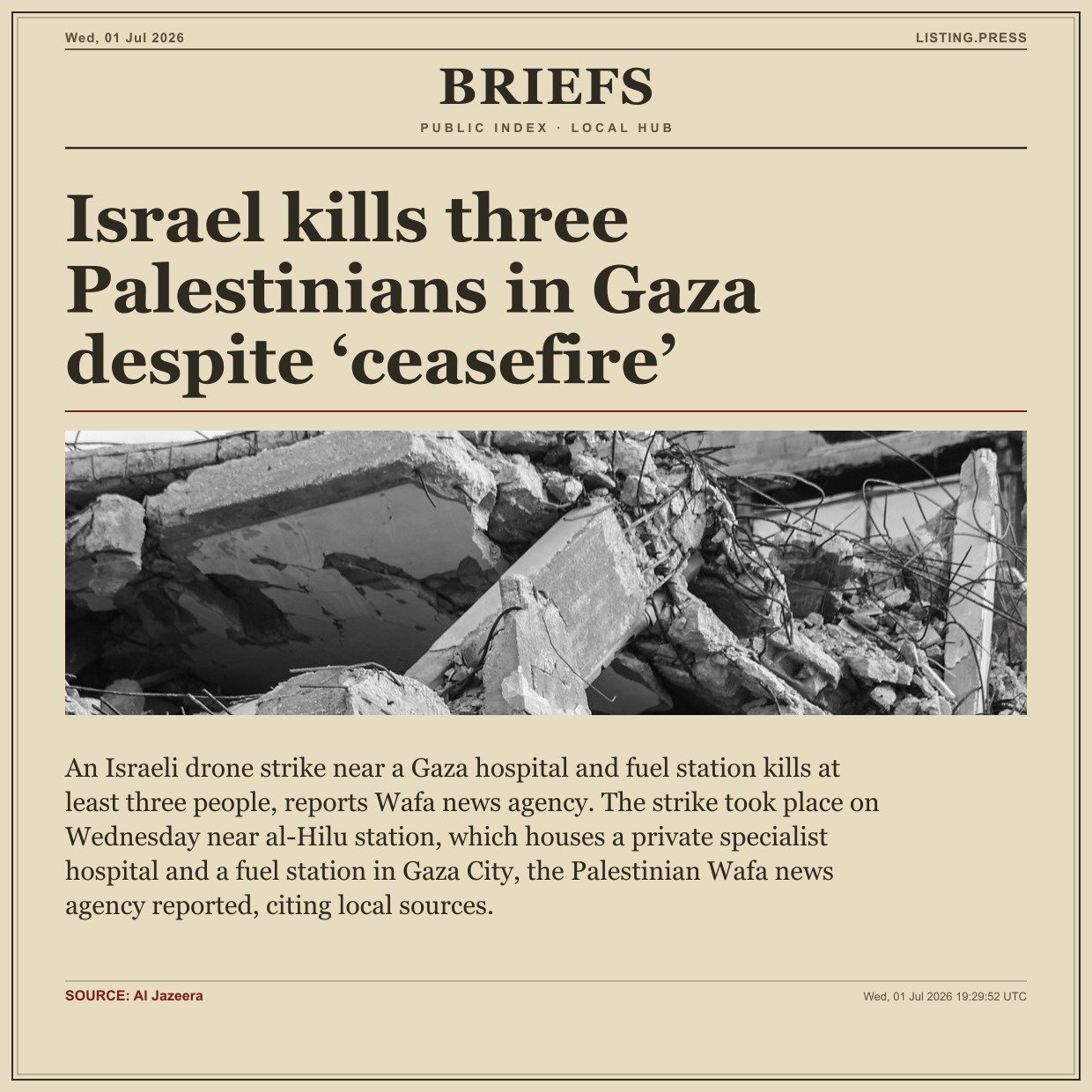 Israel kills three Palestinians in Gaza despite ‘ceasefire’