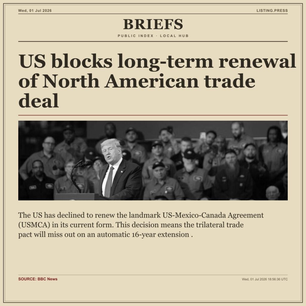 US blocks long-term renewal of North American trade deal