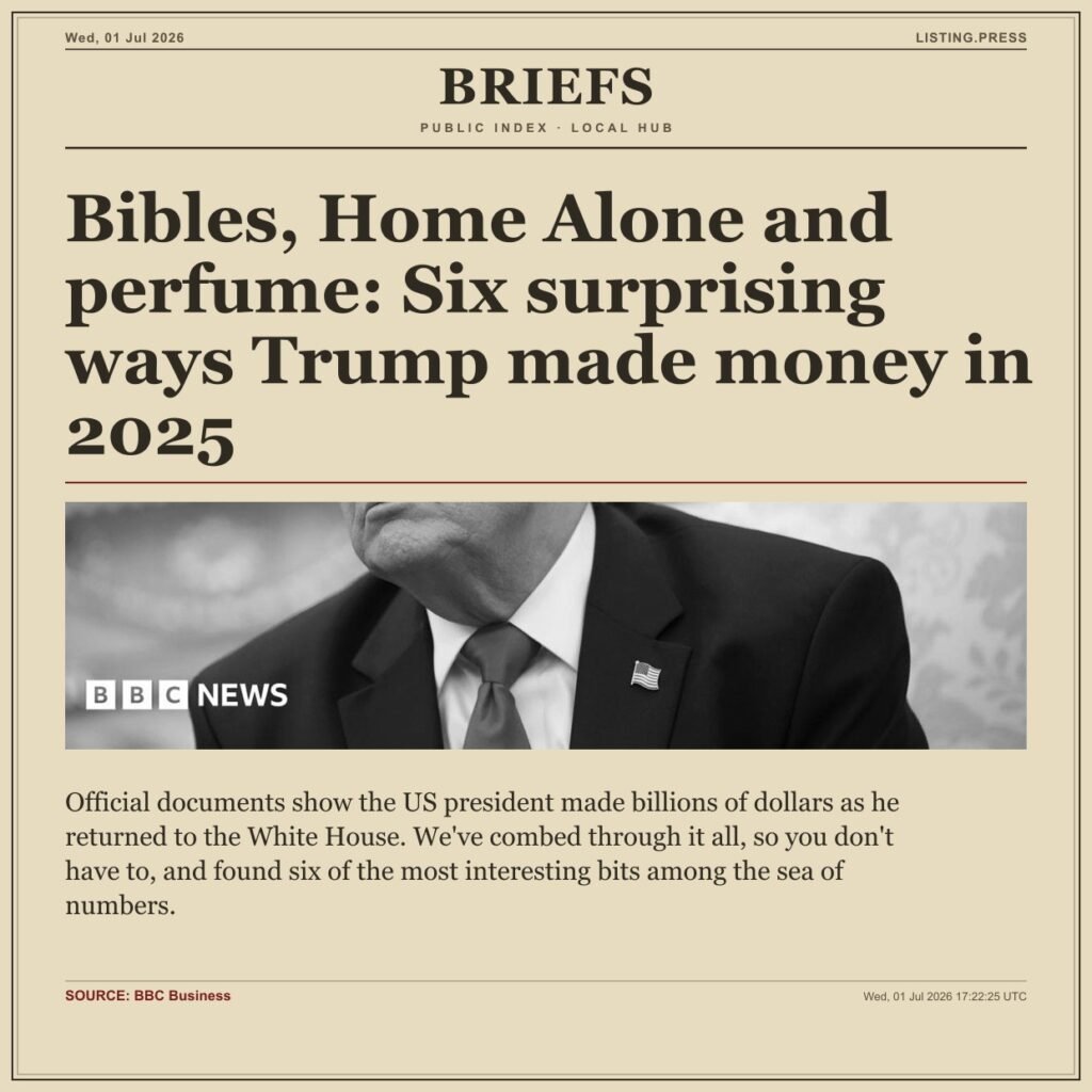 Bibles, Home Alone and perfume: Six surprising ways Trump made money in 2025