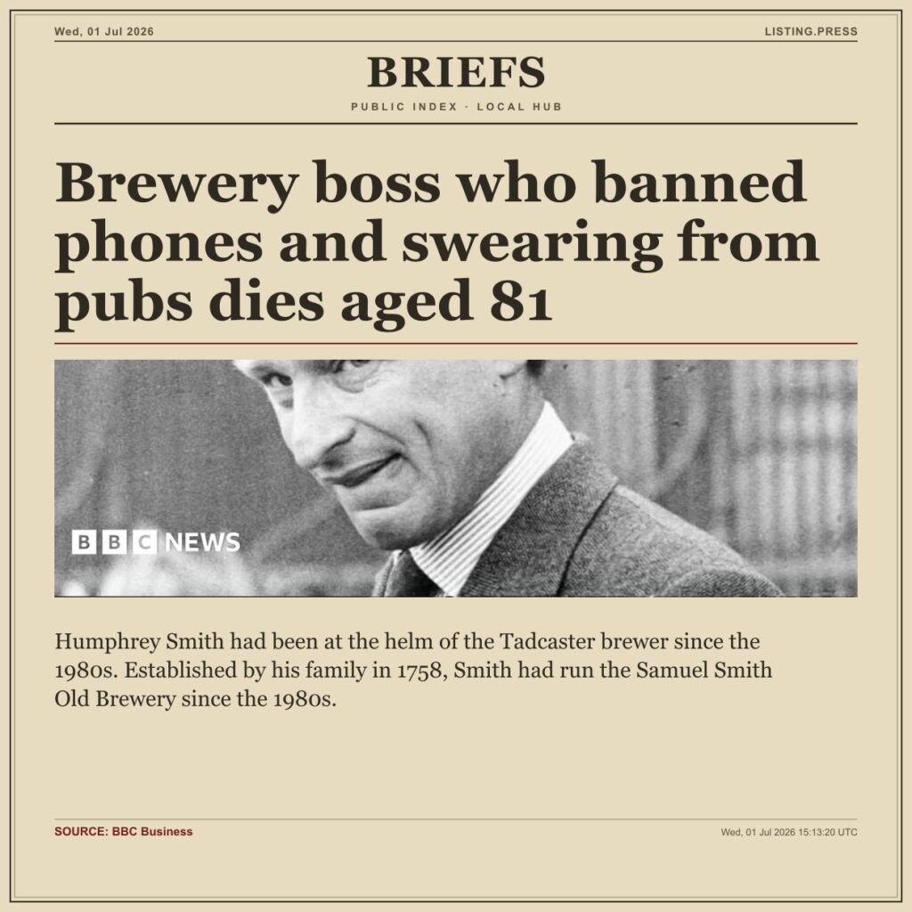 Brewery boss who banned phones and swearing from pubs dies aged 81