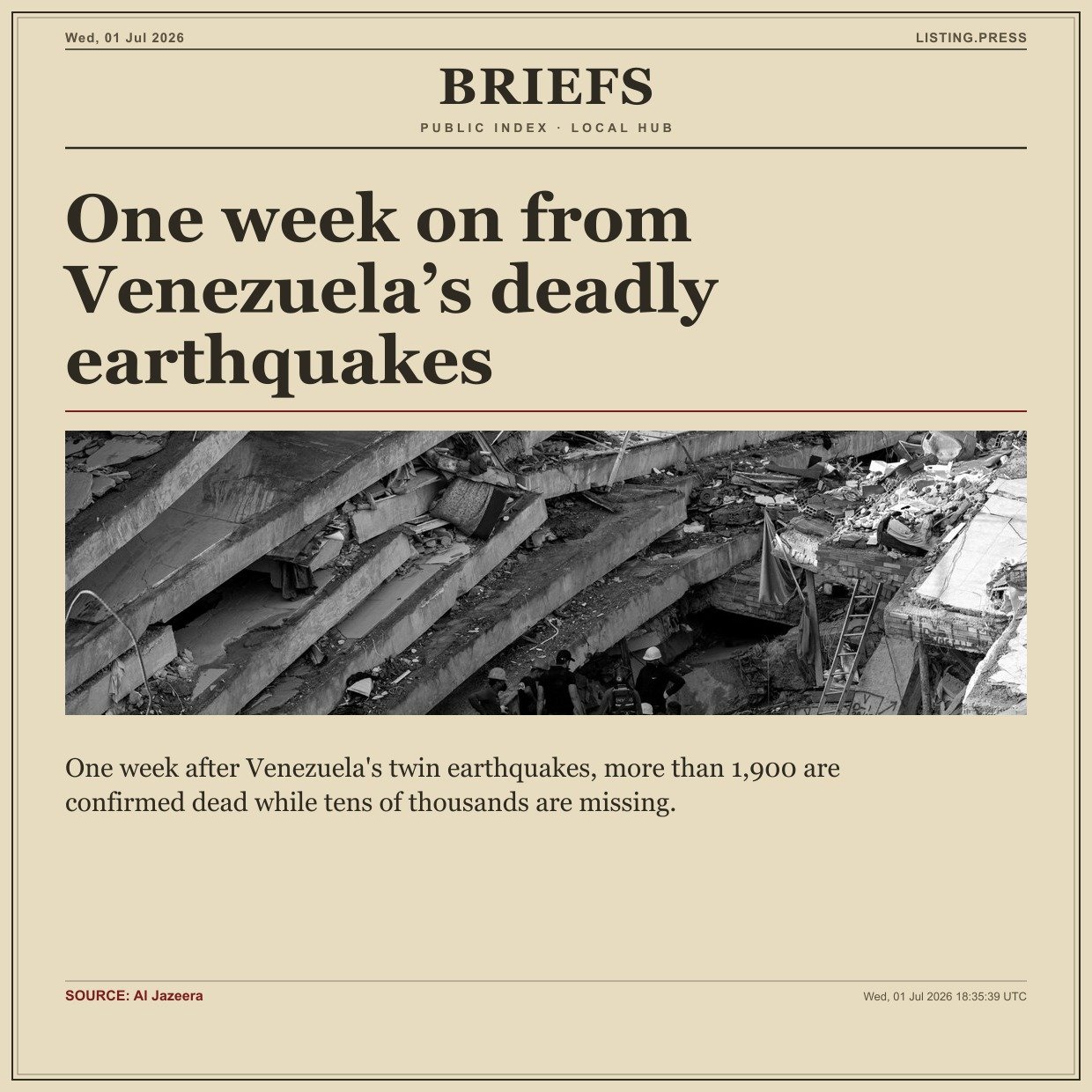 One week on from Venezuela’s deadly earthquakes