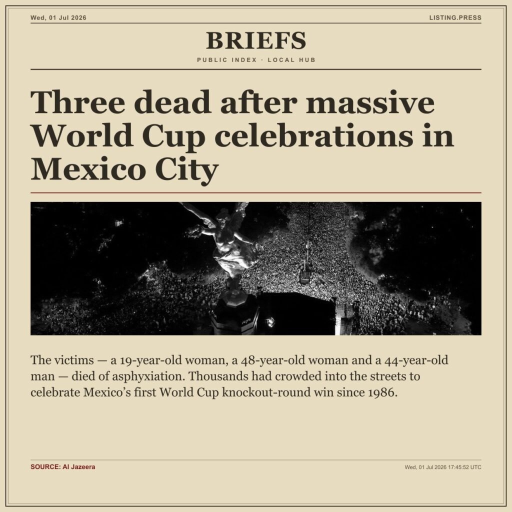 Three dead after massive World Cup celebrations in Mexico City