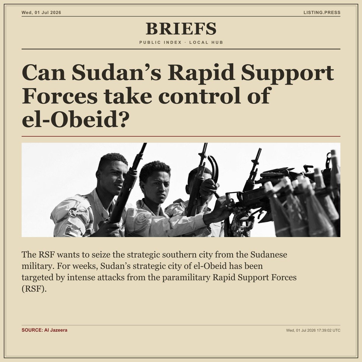 Can Sudan’s Rapid Support Forces take control of el-Obeid?