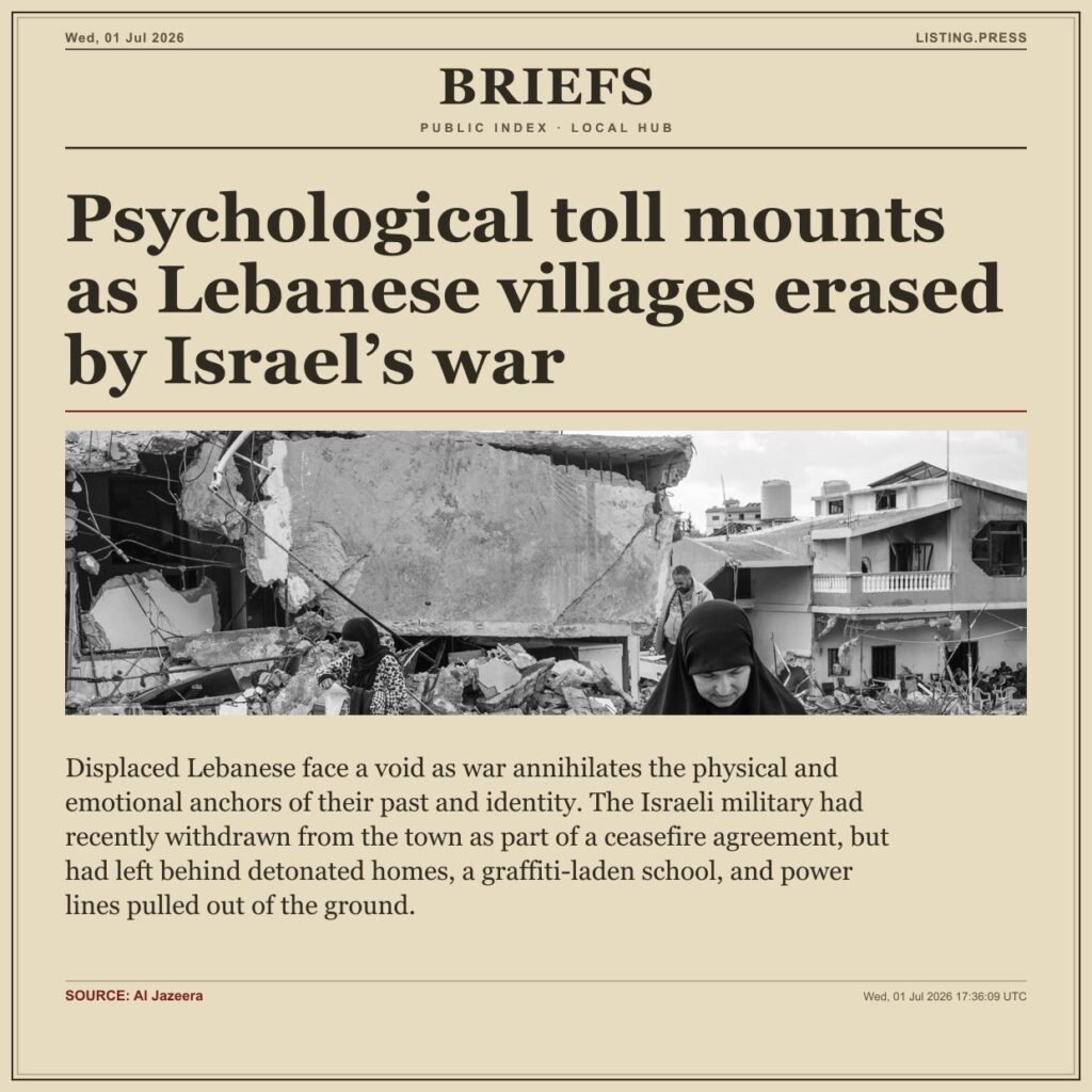 Psychological toll mounts as Lebanese villages erased by Israel’s war