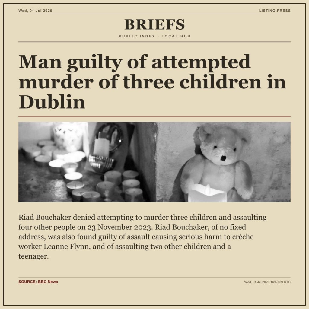Man guilty of attempted murder of three children in Dublin