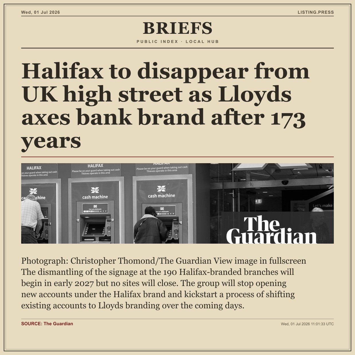 Halifax to disappear from UK high street as Lloyds axes bank brand after 173 years