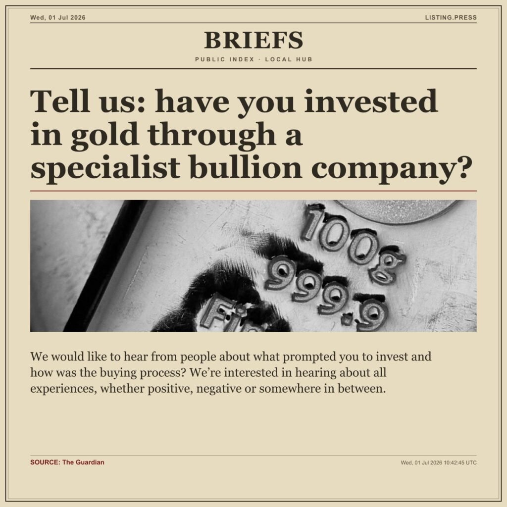 Tell us: have you invested in gold through a specialist bullion company?