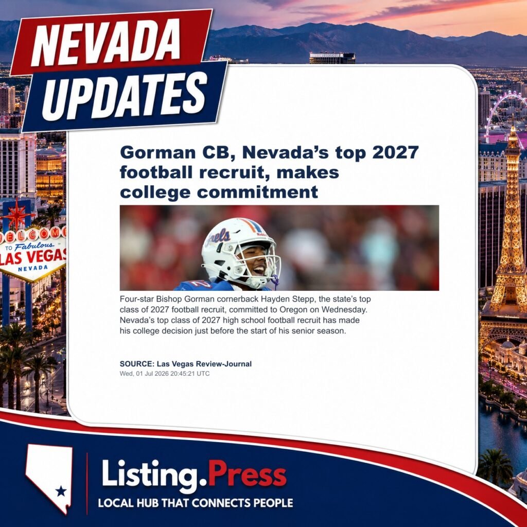 Gorman CB, Nevada’s top 2027 football recruit, makes college commitment