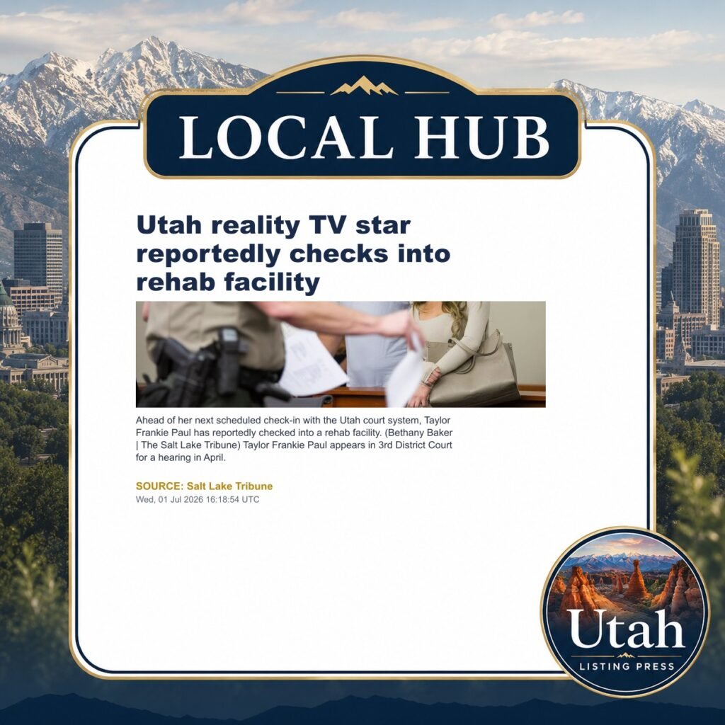 Utah reality TV star reportedly checks into rehab facility
