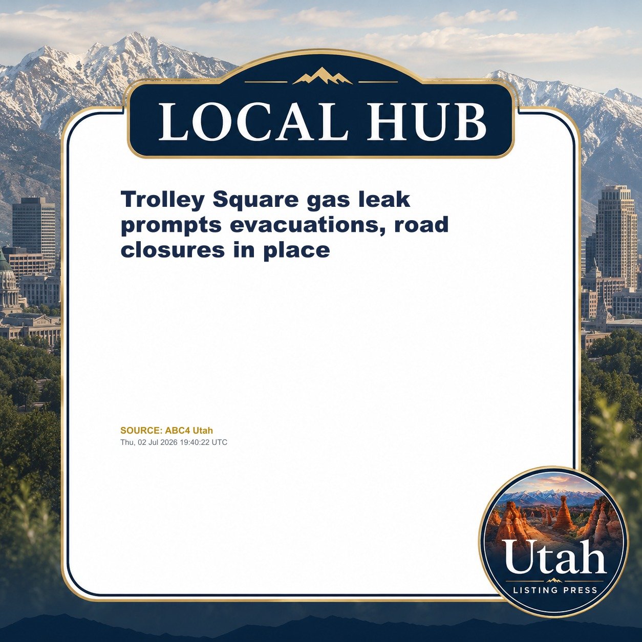 Trolley Square gas leak prompts evacuations, road closures in place