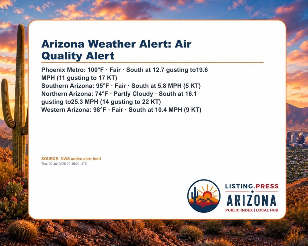 Arizona Weather Alert: Air Quality Alert