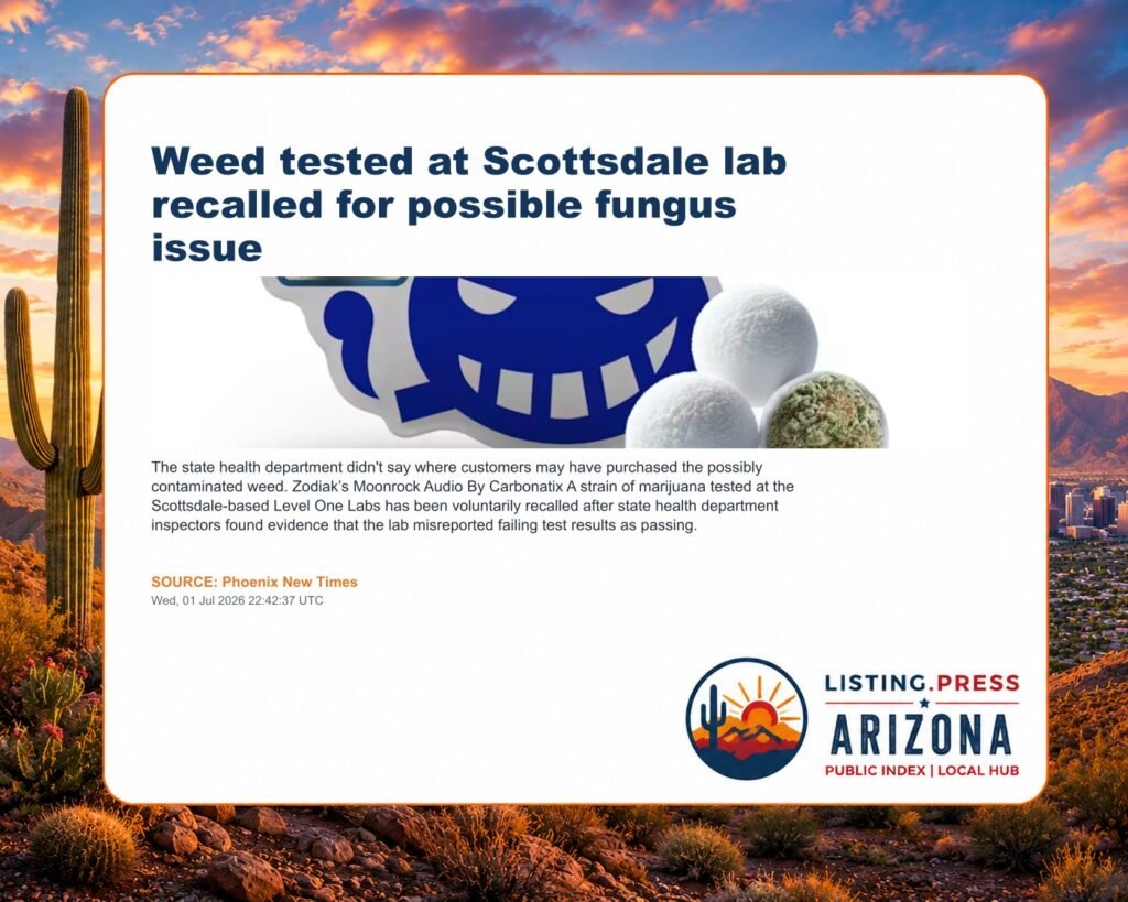 Weed tested at Scottsdale lab recalled for possible fungus issue