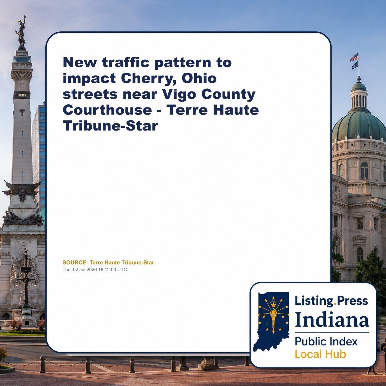 New traffic pattern to impact Cherry, Ohio streets near Vigo County Courthouse - Terre Haute Tribune-Star