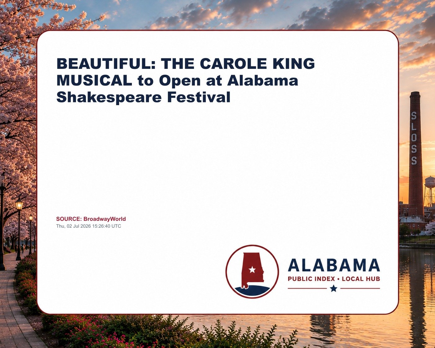 BEAUTIFUL: THE CAROLE KING MUSICAL to Open at Alabama Shakespeare Festival