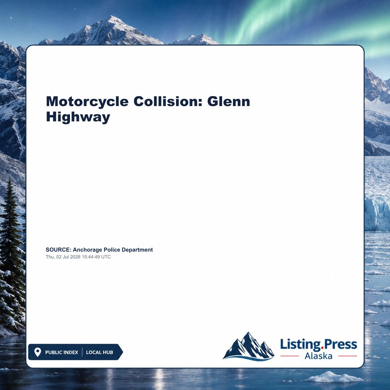 Motorcycle Collision: Glenn Highway