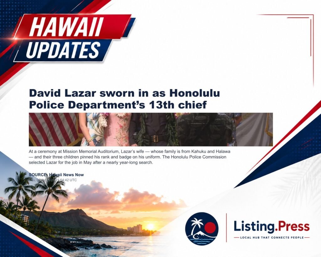 David Lazar sworn in as Honolulu Police Department’s 13th chief