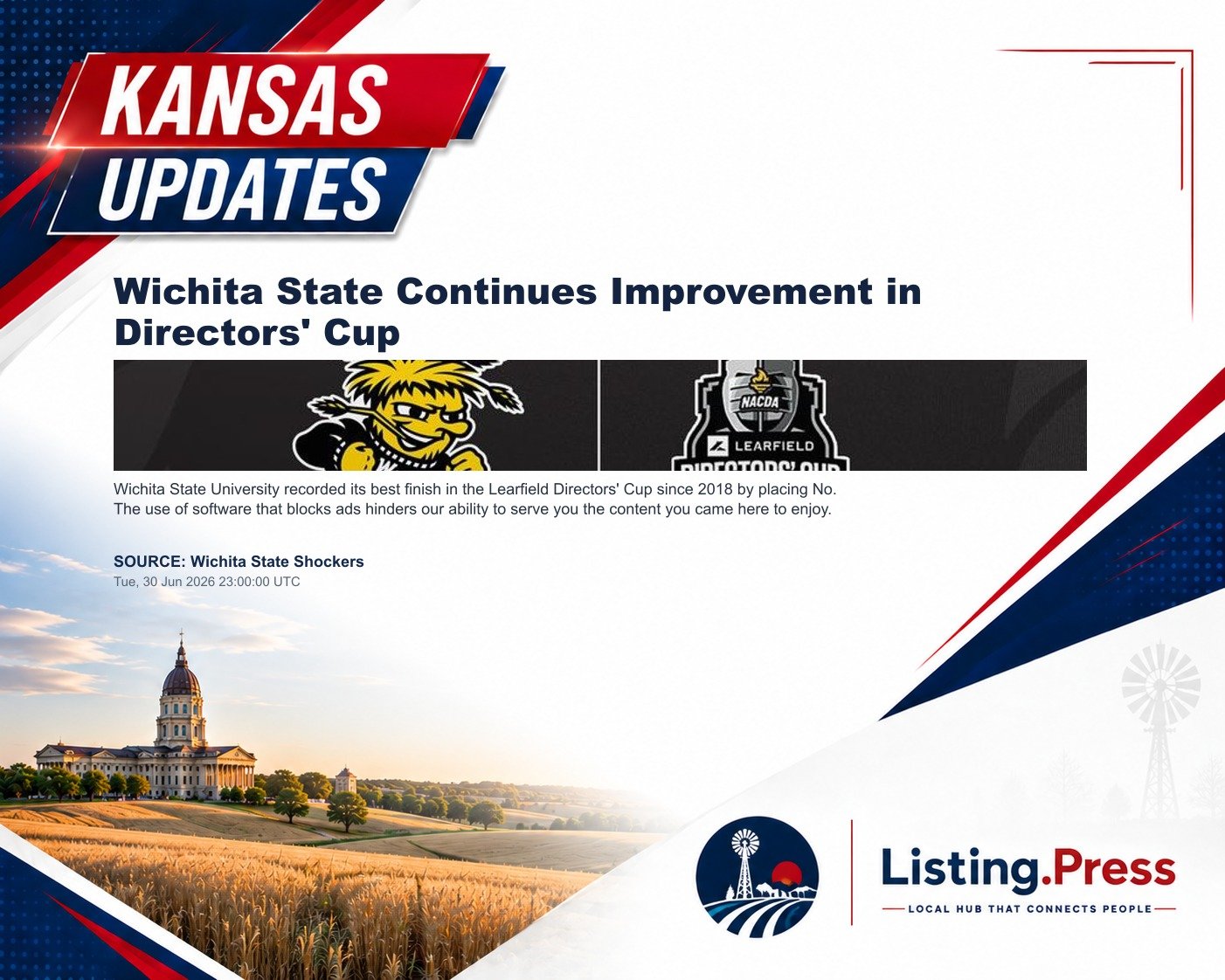 Wichita State Continues Improvement in Directors' Cup
