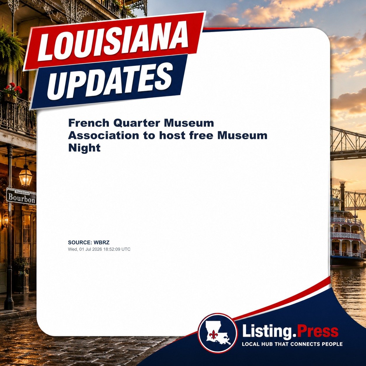 French Quarter Museum Association to host free Museum Night