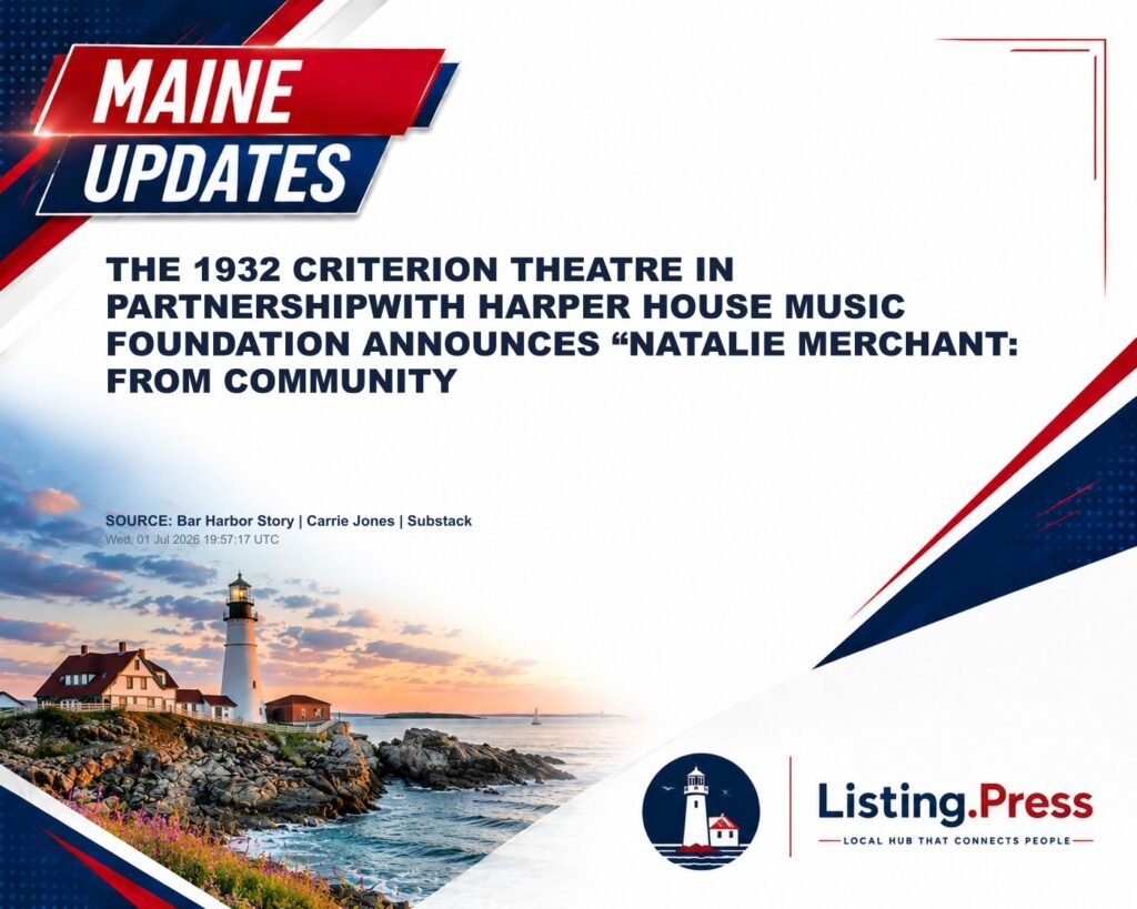 THE 1932 CRITERION THEATRE IN PARTNERSHIPWITH HARPER HOUSE MUSIC FOUNDATION ANNOUNCES “NATALIE MERCHANT: FROM COMMUNITY