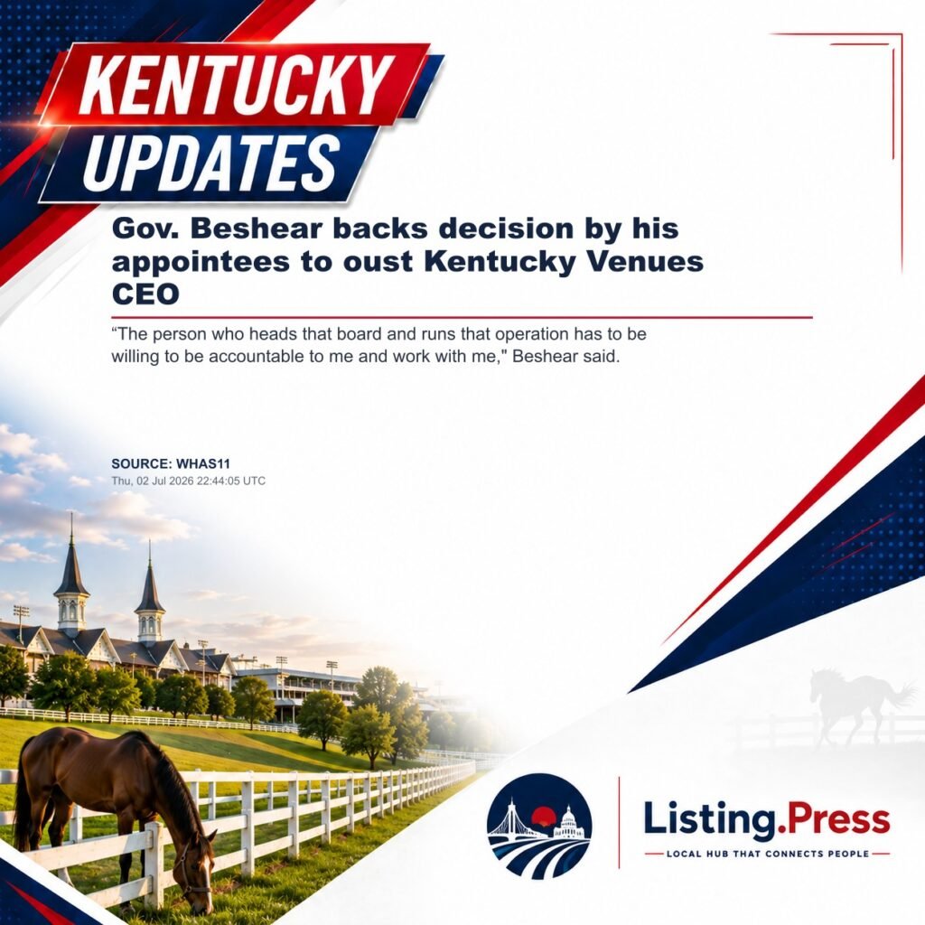 Gov. Beshear backs decision by his appointees to oust Kentucky Venues CEO