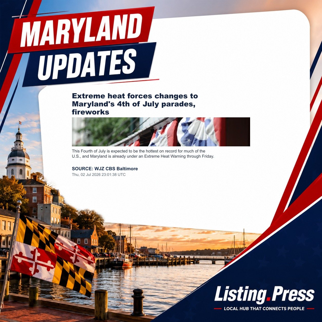 Extreme heat forces changes to Maryland's 4th of July parades, fireworks