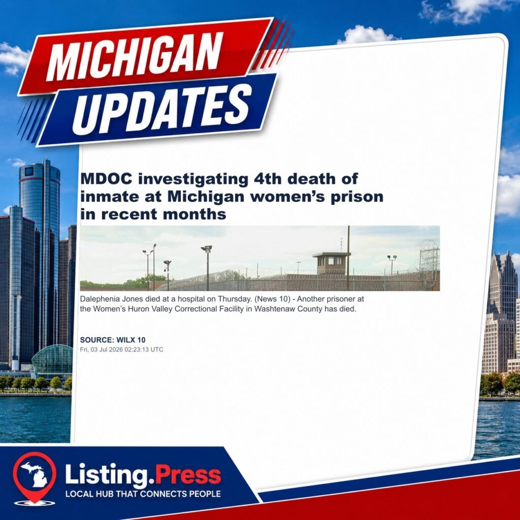 MDOC investigating 4th death of inmate at Michigan women’s prison in recent months
