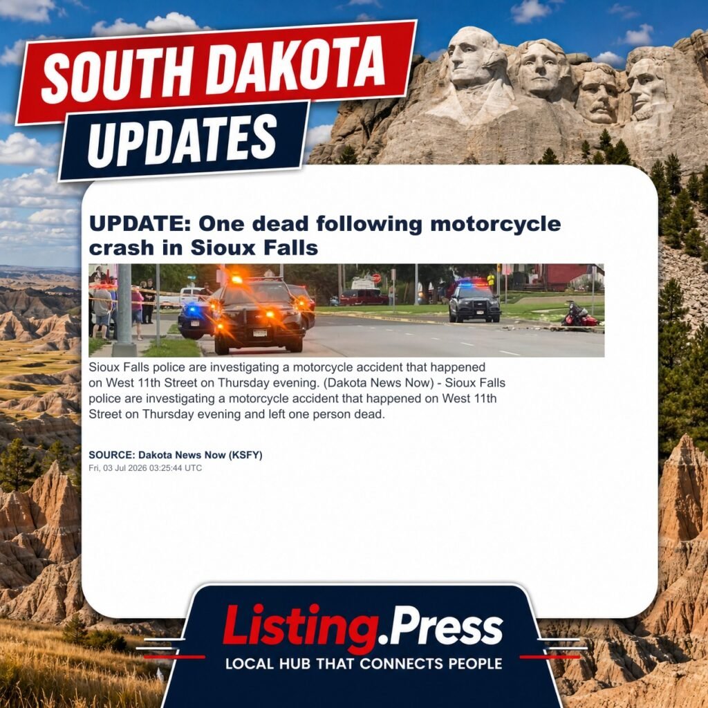 UPDATE: One dead following motorcycle crash in Sioux Falls
