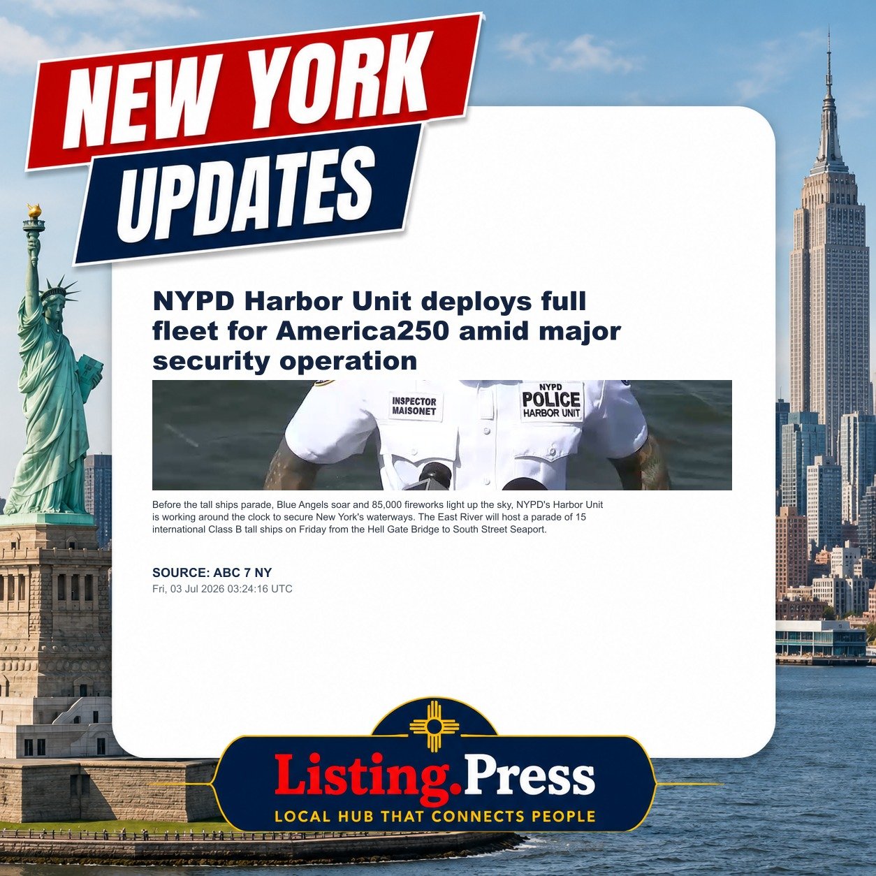 NYPD Harbor Unit deploys full fleet for America250 amid major security operation