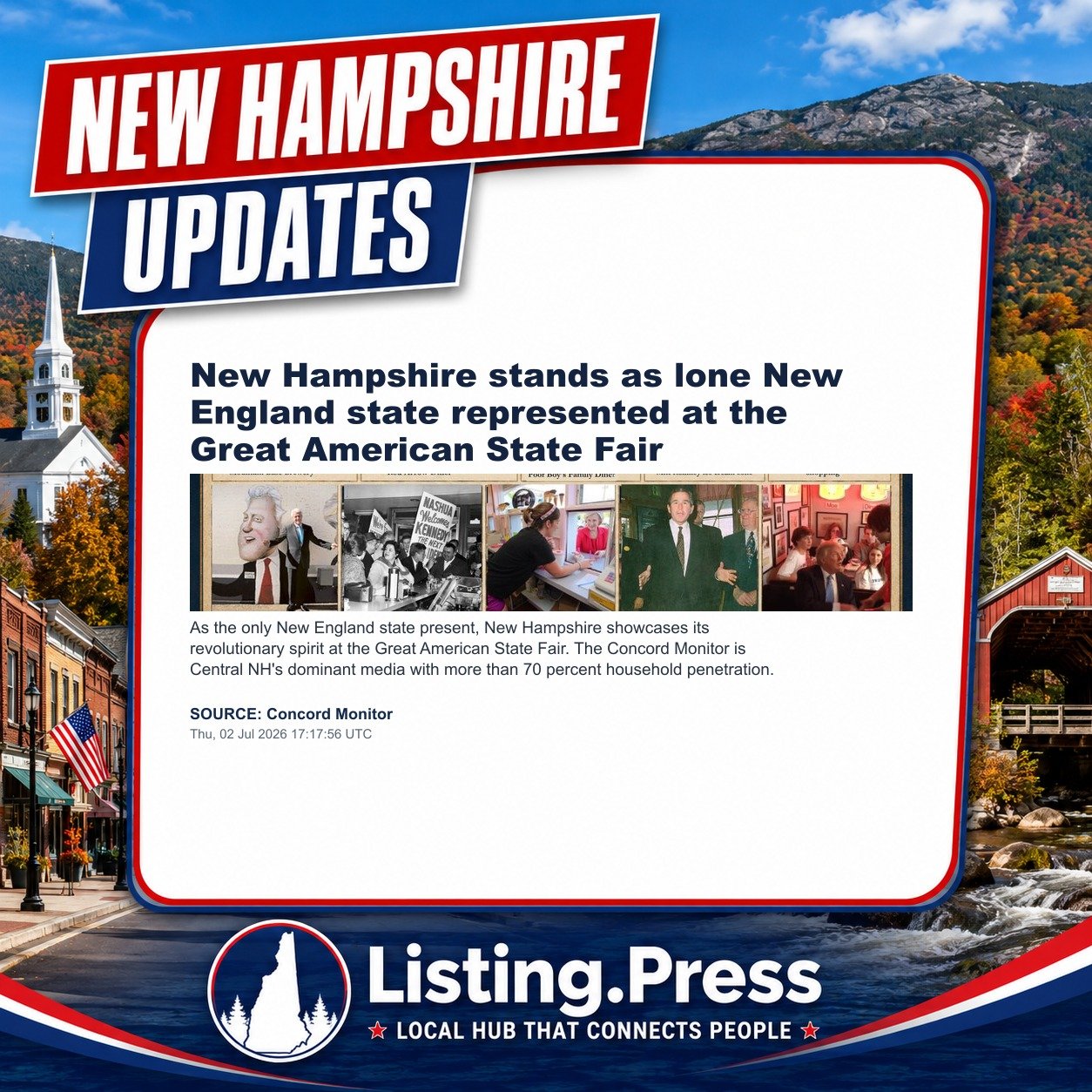 New Hampshire stands as lone New England state represented at the Great American State Fair