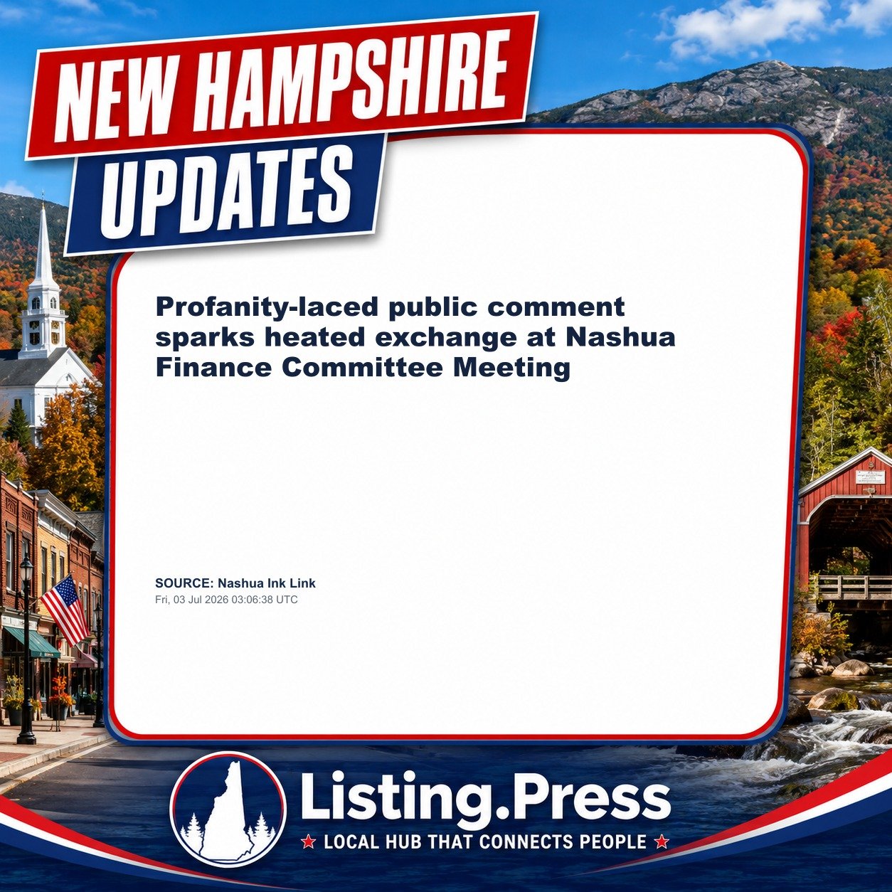 Profanity-laced public comment sparks heated exchange at Nashua Finance Committee Meeting