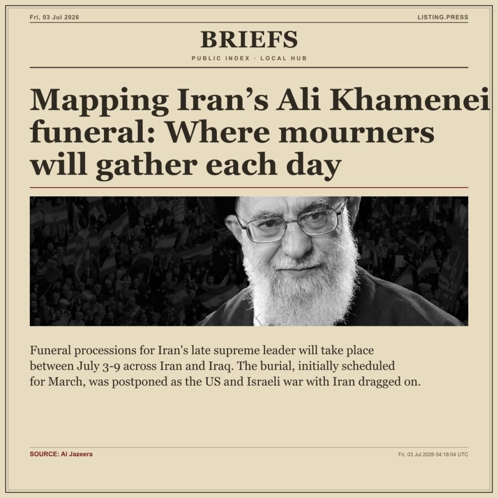 Mapping Iran’s Ali Khamenei funeral: Where mourners will gather each day