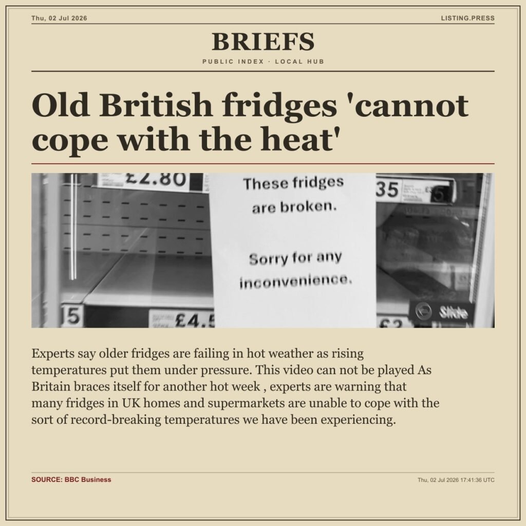 Old British fridges ‘cannot cope with the heat’